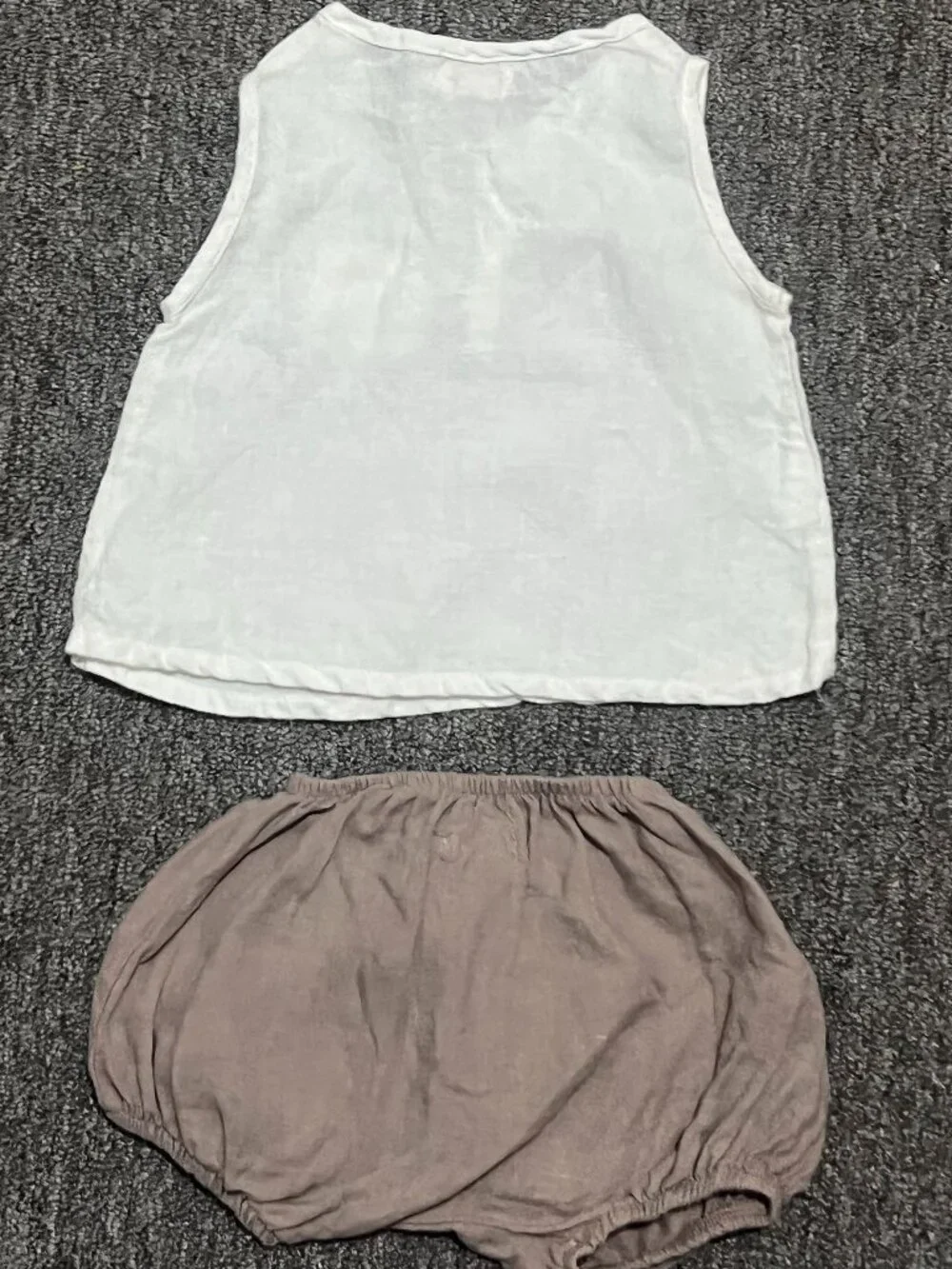 Niuborn Barcelona 100% Linen Outfit Set 6/9 Months Shorts Bloomers